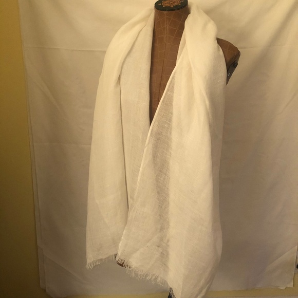 NWOT Michael Kors White Linen Wrap / Scarf - Picture 1 of 6